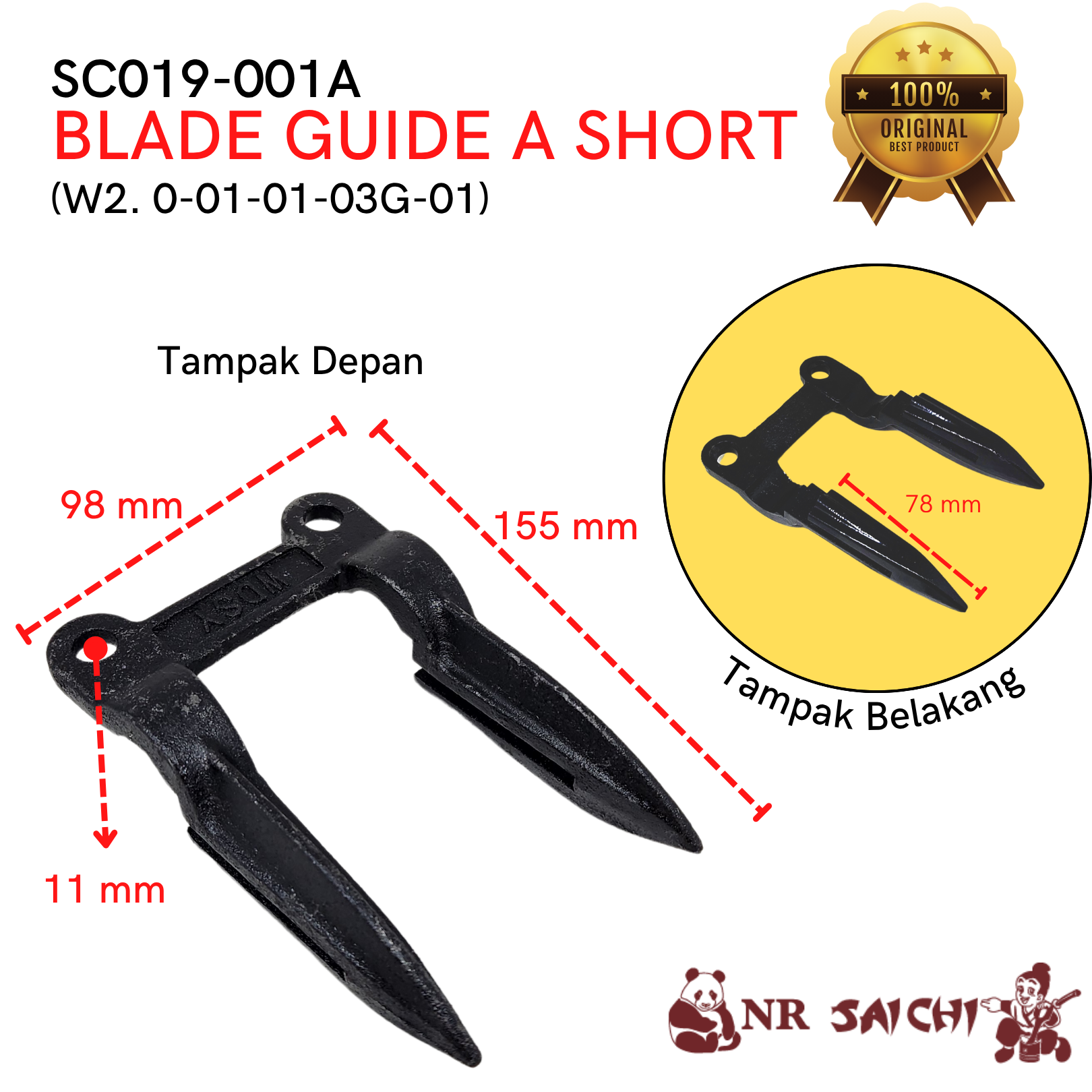 SC019-001A    BLADE GUIDE A SHORT  NR