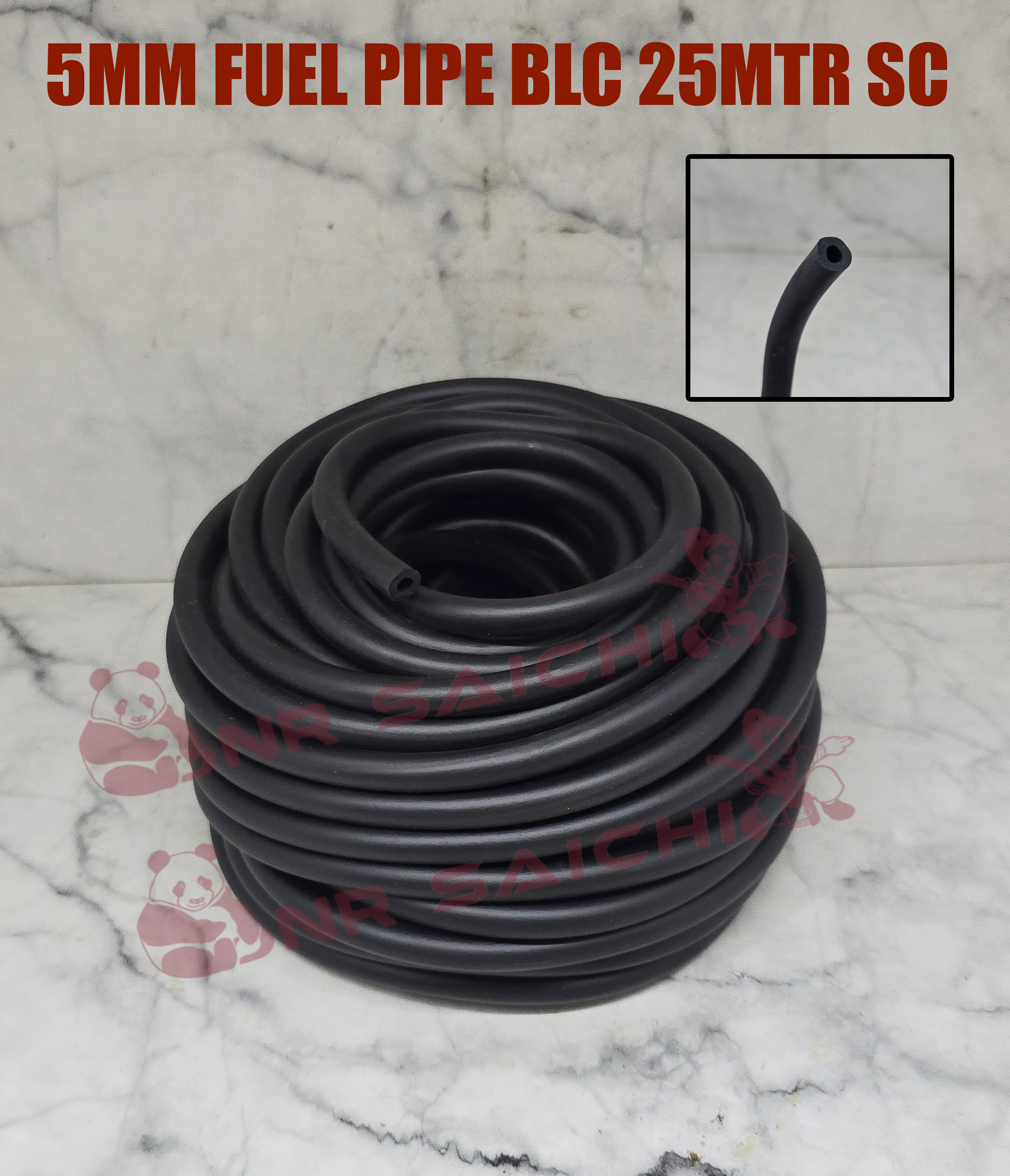 5MM * 25M     FUEL PIPE BLACK SC