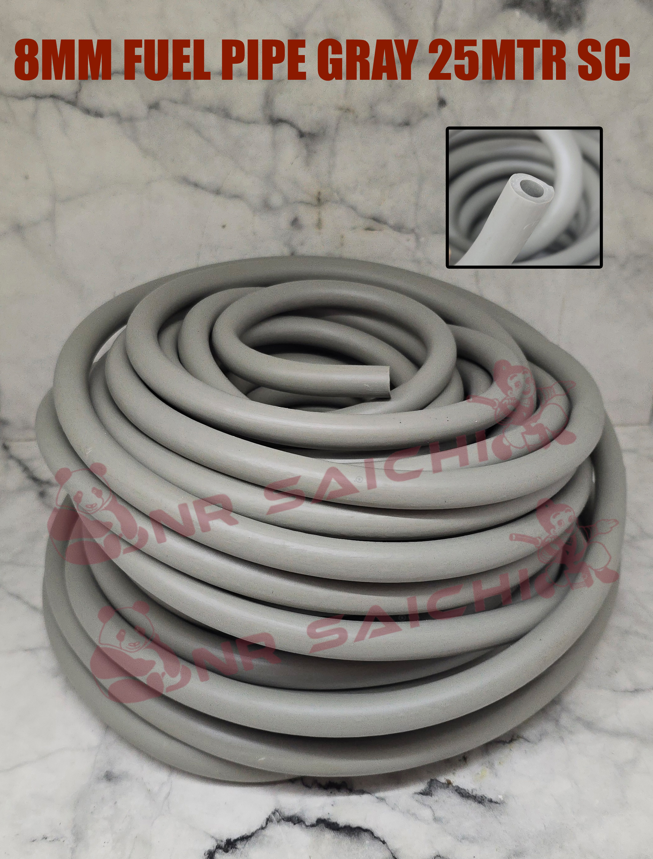 8MM * 25M     FUEL PIPE GREY SC