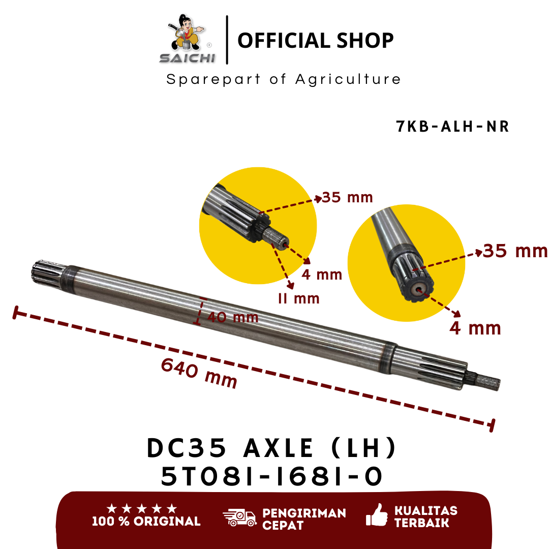 KB-5T081-1681-0 DC35 AXLE (LH) NR